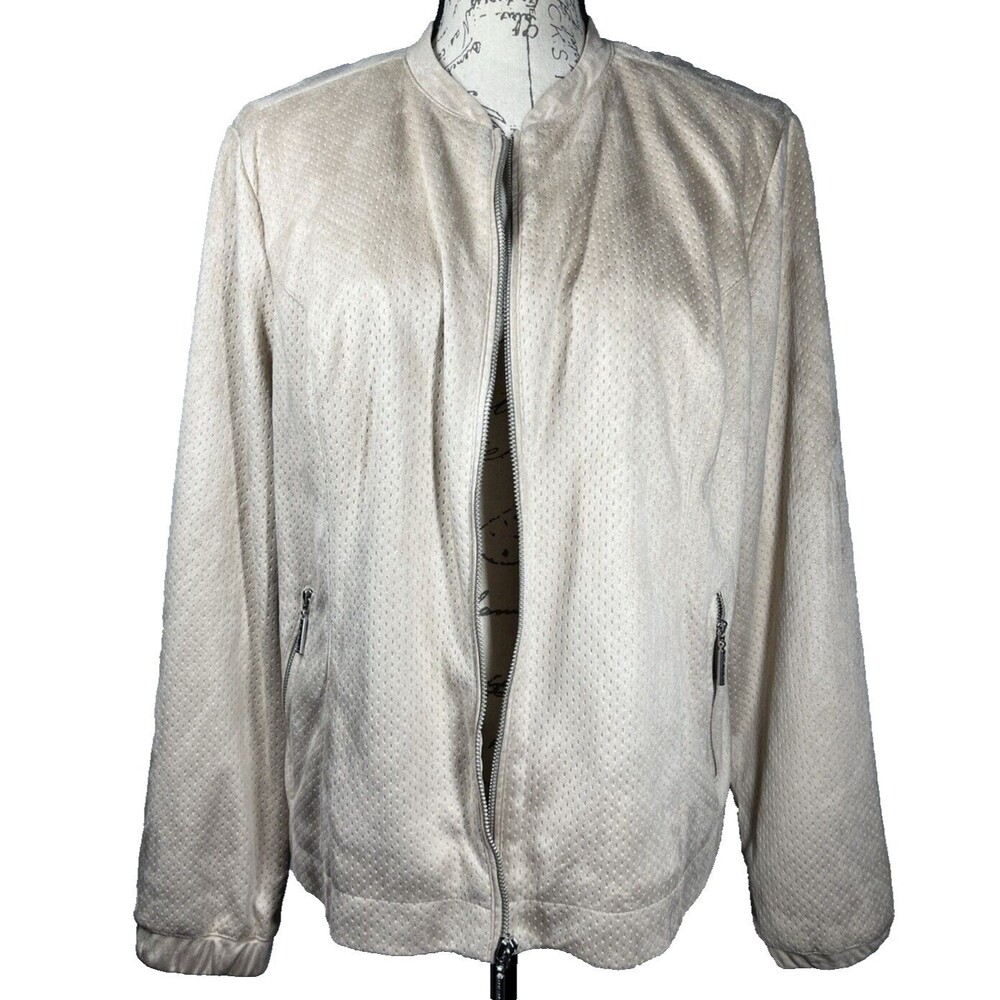 H by Halston - Women's Jacket Sz 14 - Silky Lined - Full Zip- Quilt Texture SOFT